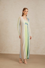 Serelith Yeşil Metalik Örgü Uzun Hırka