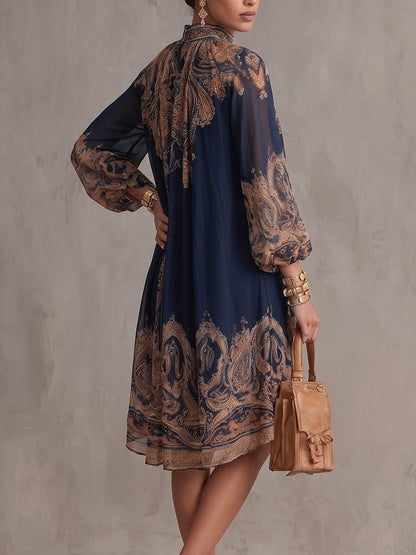 Uzun Kollu Mini Elbise
