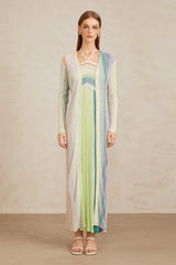 Serelith Yeşil Metalik Örgü Uzun Hırka