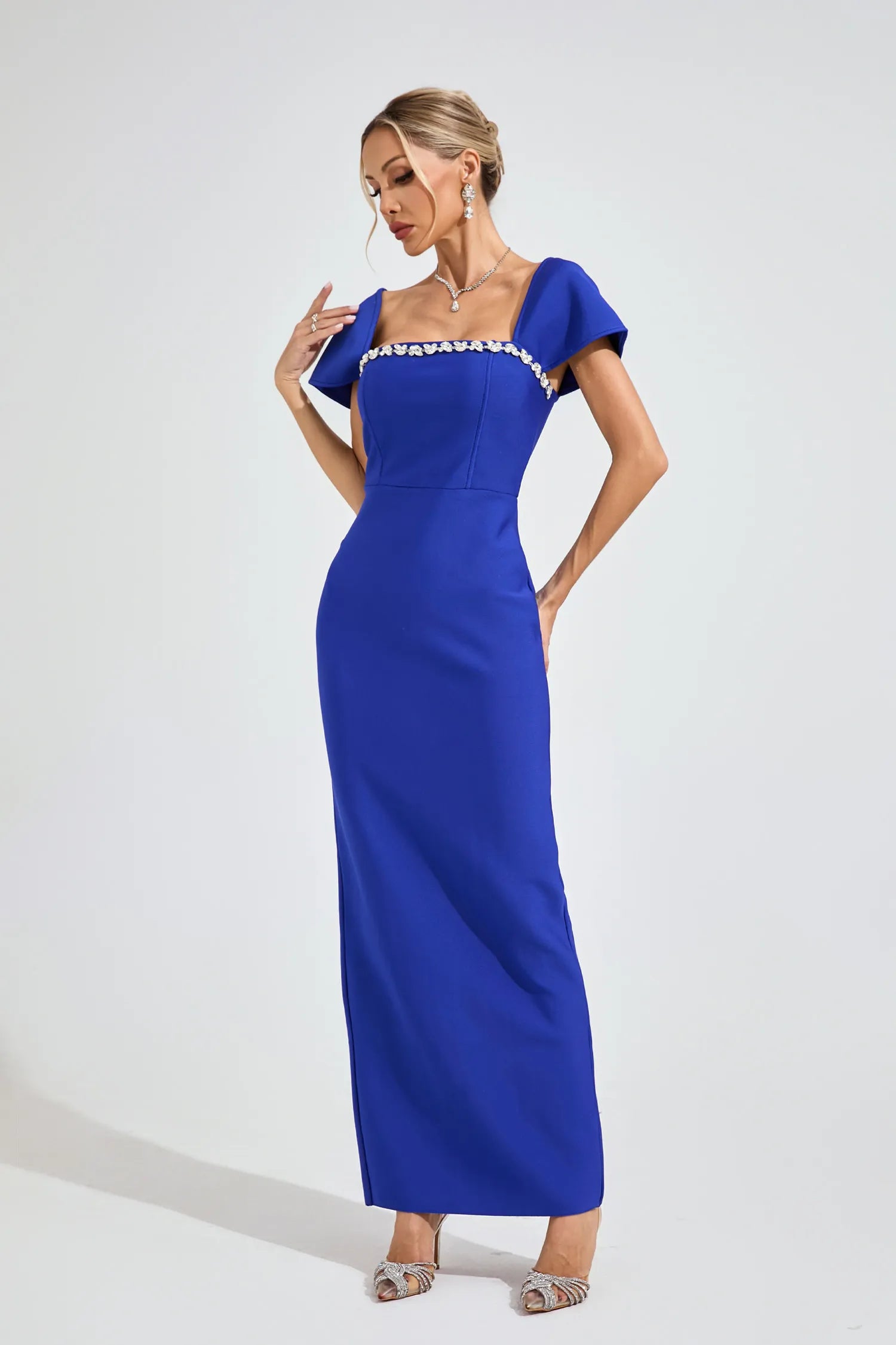 elmas maxi dress Elma Modest Embellished Sequin Maxi Dress