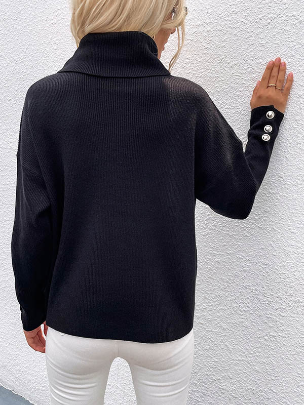 Bol Kesim Düz Renk Uzun Kollu Kazak 2