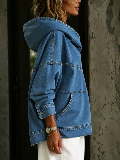 Bol Kesim Düz Renk Uzun Kollu Sweatshirt