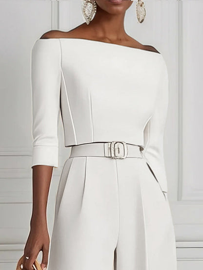 Düz Renk Yarım Kollu Omuz Açık Tişört