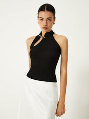 Asimetrik Düğmeli Kazak Yelek