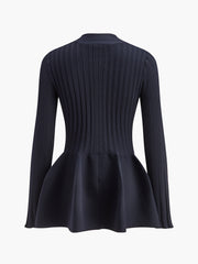 V Yaka Volanlı Düğmeli Hırka