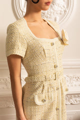 Dokulu Mini Elbise, Eşleşen Bel Kemeri