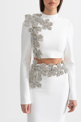 Aelina Elmas 2 Parça Uzun Kollu Üst ve Uzun Etek Takımı