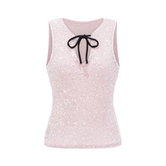 Andréa Pembe Pul İşlemeli Üst