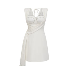 Solange Kristal Süslü Elbiseli Mini Elbise