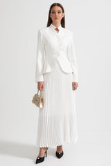 Bella Plise Etek ve Yapılandırılmış Ceket Takımı