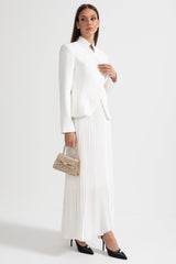 Bella Plise Etek ve Yapılandırılmış Ceket Takımı