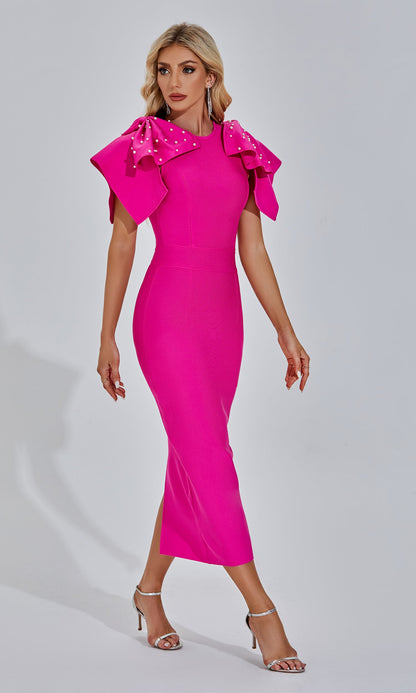 Amalia Pembe Maxi Elbise
