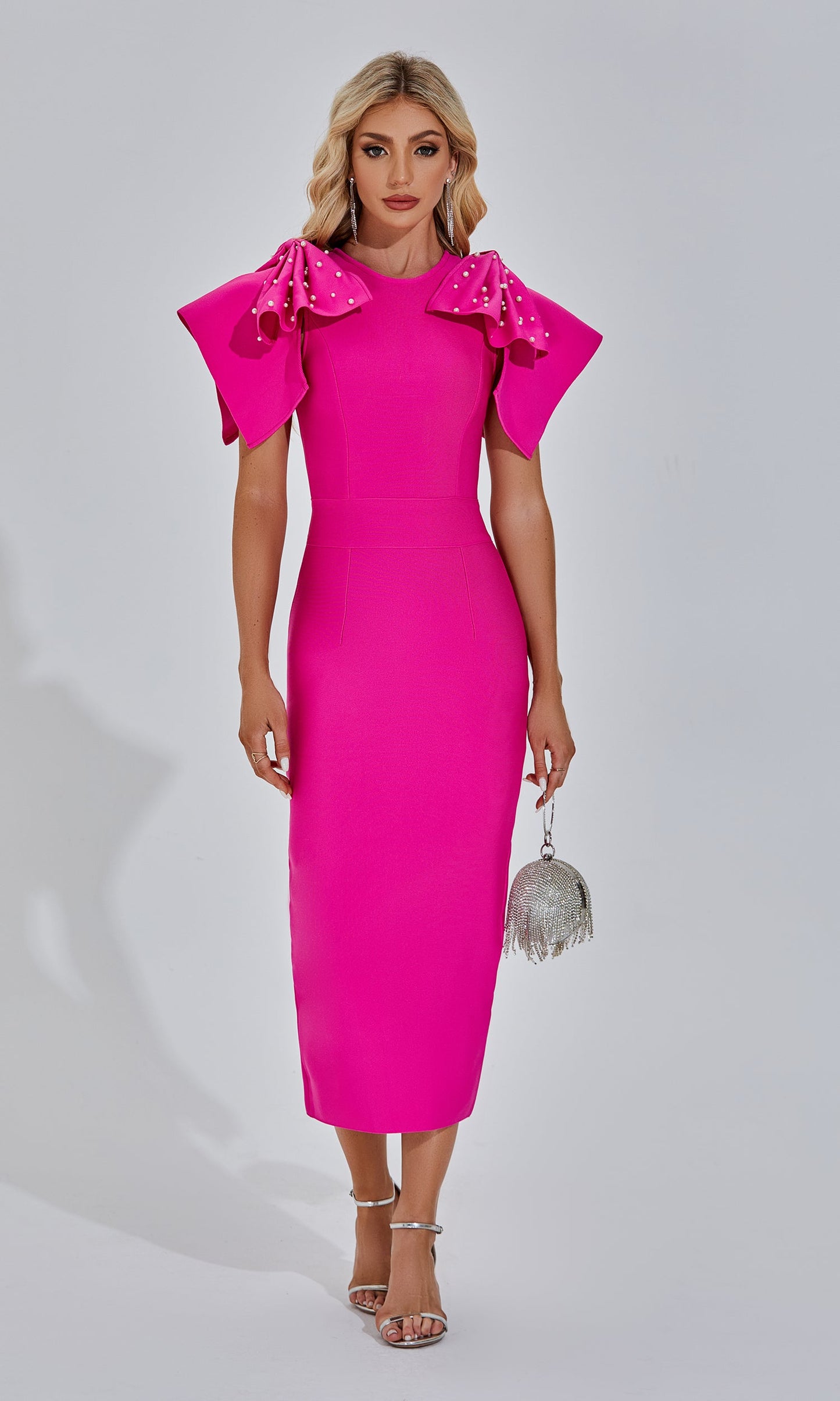 Amalia Pembe Maxi Elbise