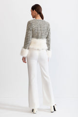 EVIANA Yün Karışımlı Suni Kürk Manto - Siyah