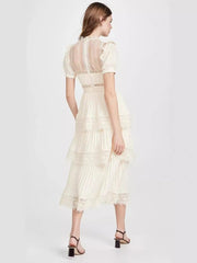 Nez Pileli Midi Boy Tasarım Elbise