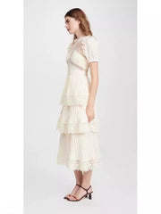 Nez Pileli Midi Boy Tasarım Elbise