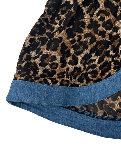 Leopar Desenli Uzun Kollu Bluz